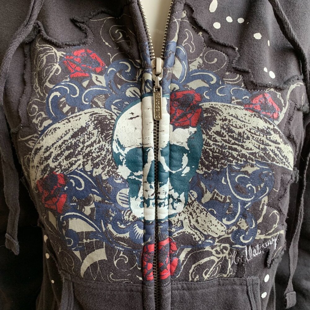 Billabong black skull print hoodie sweater - Picture 3 of 8
